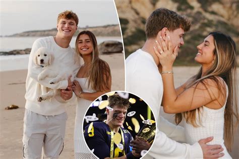 jj mccarthy engagement photos|J.J. McCarthy kisses fiancée Katya Kuropas at first Vikings camp